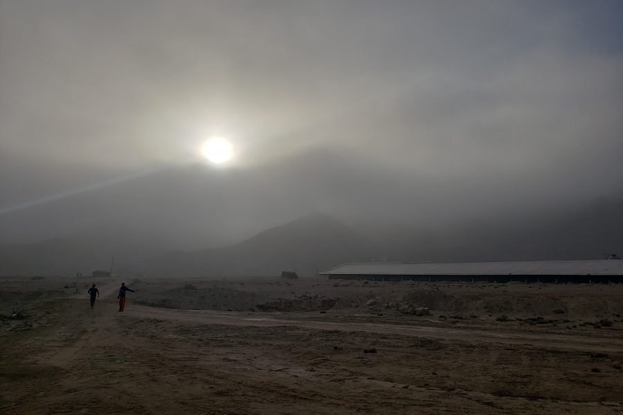 Winter sunset in the Peruvian desert